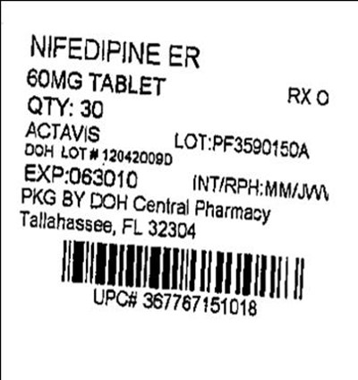 Label Image For 60mg (Nifedipine Er60mg(actavis))